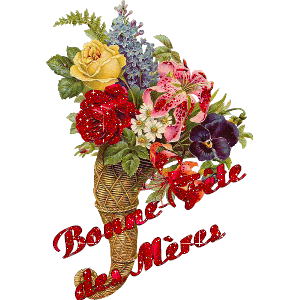 GIF animé bonne fête des mères fleurs